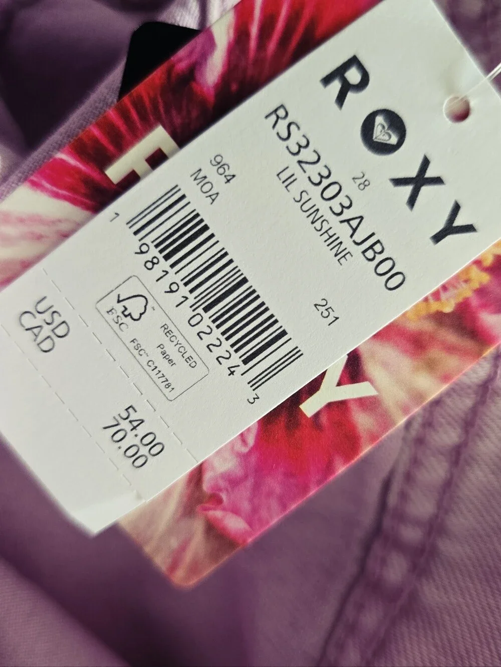 NWT! Roxy Lilac Mid-Rise Denim Shorts